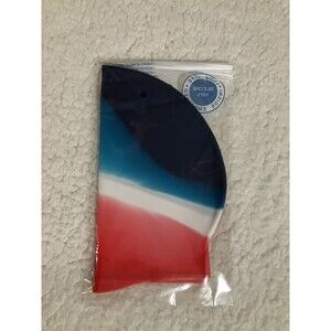 Swim/Bathing Cap. Unisex. Adult. Long Hair. Blue, White and Red. Silicone. New.